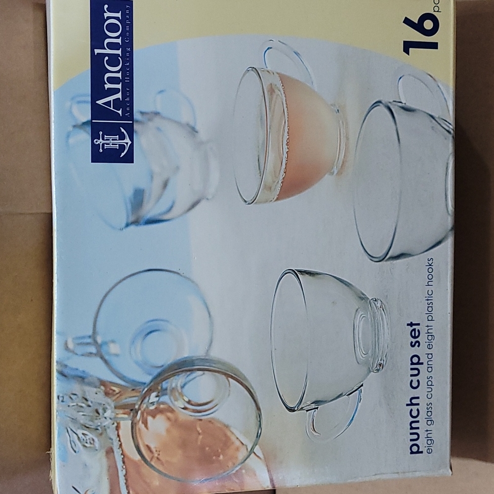 USA Made NIB Anchor Punch Cup Set of 8